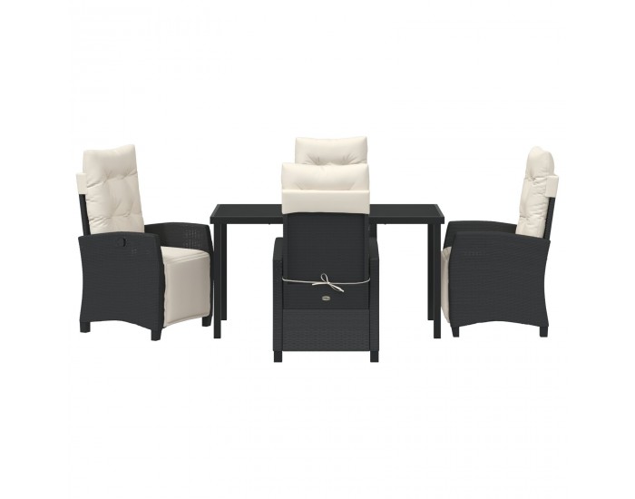 Sonata H 5 Часовен Градински Комплект от Черен Поли Ратан