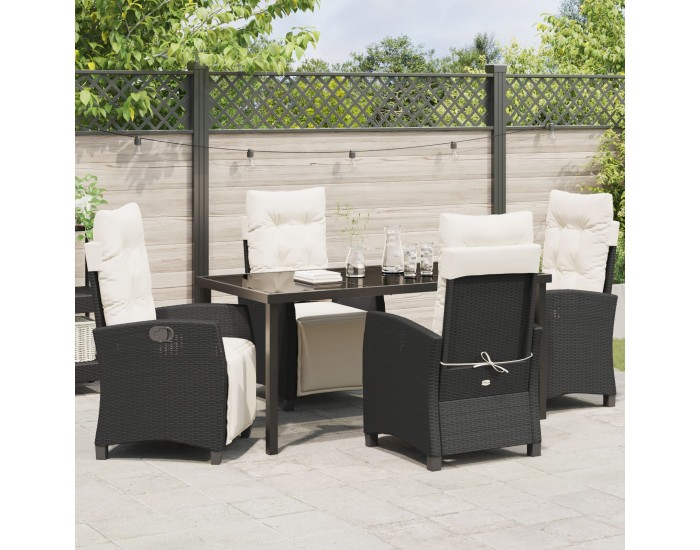 Sonata H 5 частен градински комплект за хранене черен поли ратан