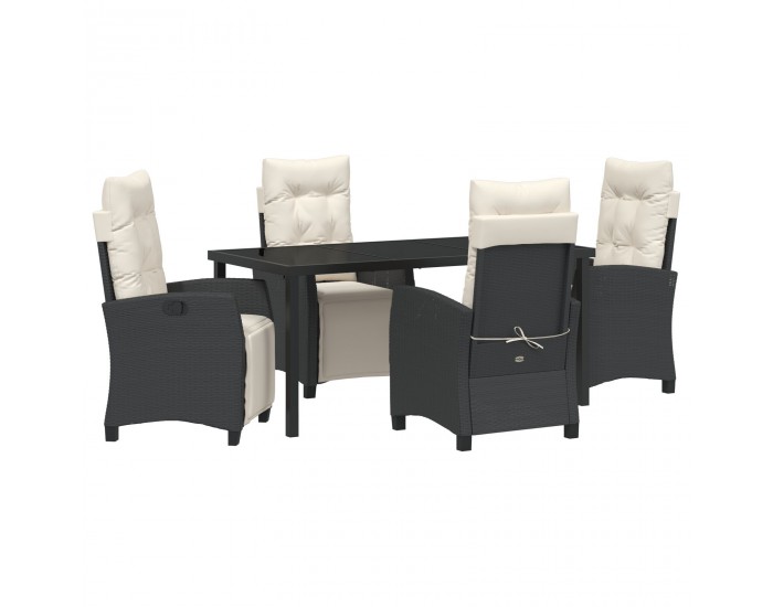 Sonata H 5 частен градински комплект за хранене черен поли ратан