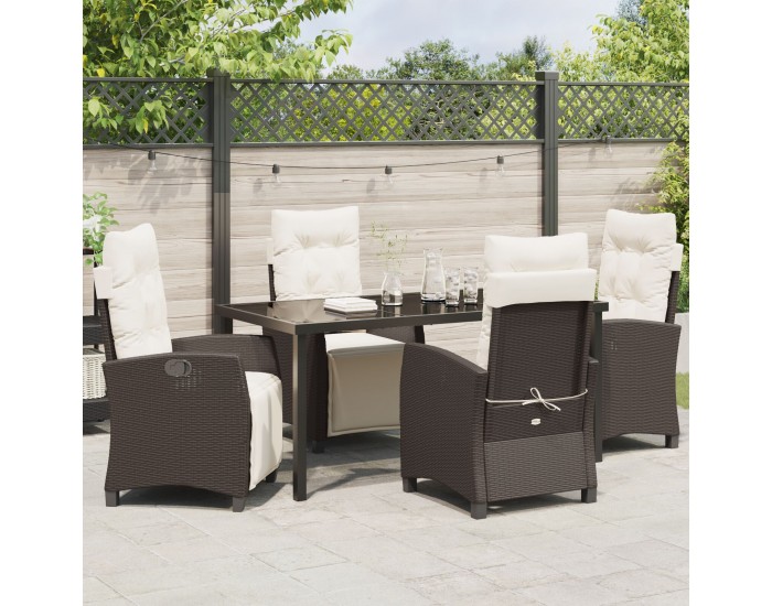 Sonata H 5 Часов градински сет Кафяв Полиратан