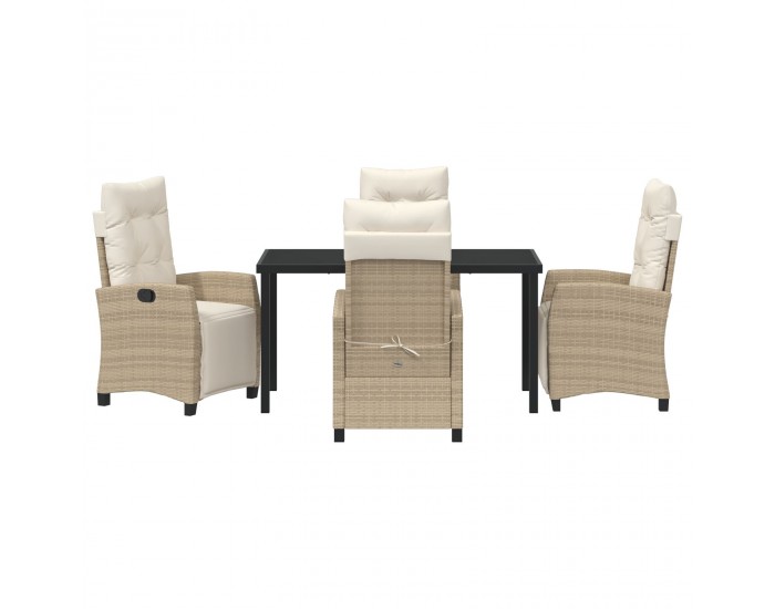 Sonata H 5 Часовен градински обеднен комплект Бежово полиратан