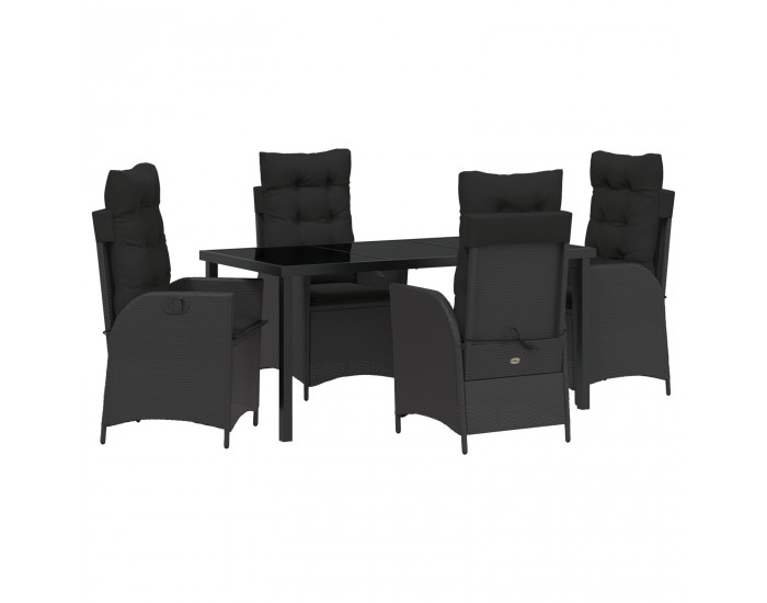 Sonata H 5 Часов набор за хранене градина с възглавници Черен полиратан