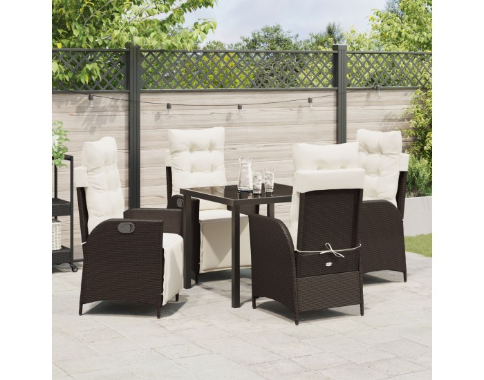 Sonata H 5 Членен комплект за градинска трапезария Кафяв Поле Ратан