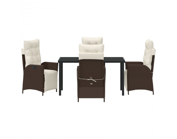 Sonata H 5 Часов комплект за хранене в градината от кафяво полиратан