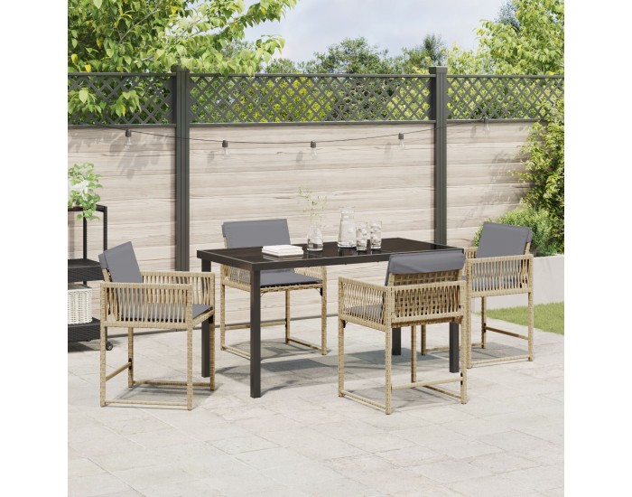 Sonata H 5 частен градински комплект за сядане с възглавници бежов полиратан