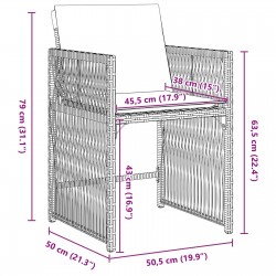 Sonata H 5 Часов Градински Трапезен Комплект с Възглавници Бежов Поли Ратан - Sonata H