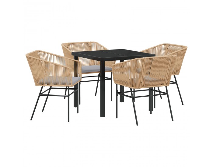 Sonata H 5 Часова Градинска Трапезария със Седалки Кафяв Полиратан