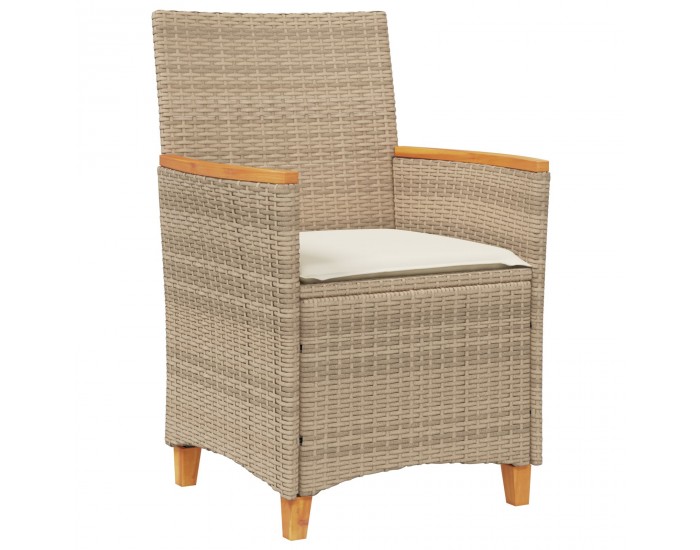 Sonata H 5 части градински трапезарен комплект с възглавници Бежов Полиратастов