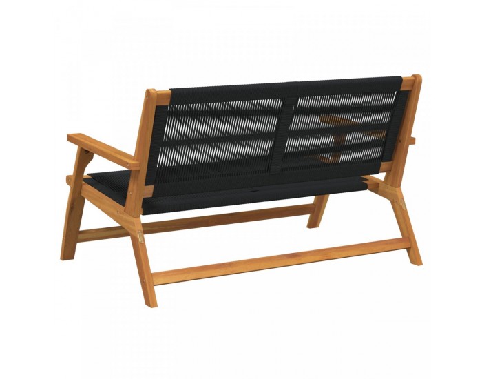 Sonata H Градинска пейка Черна 76x122x73 см от масивна акациева дървесина