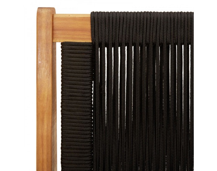 Sonata H Градинска пейка Черна 76x122x73 см от масивна акациева дървесина