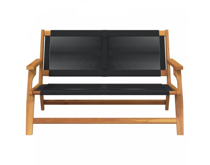 Sonata H Градинска пейка Черна 76x122x73 см от масивна акациева дървесина