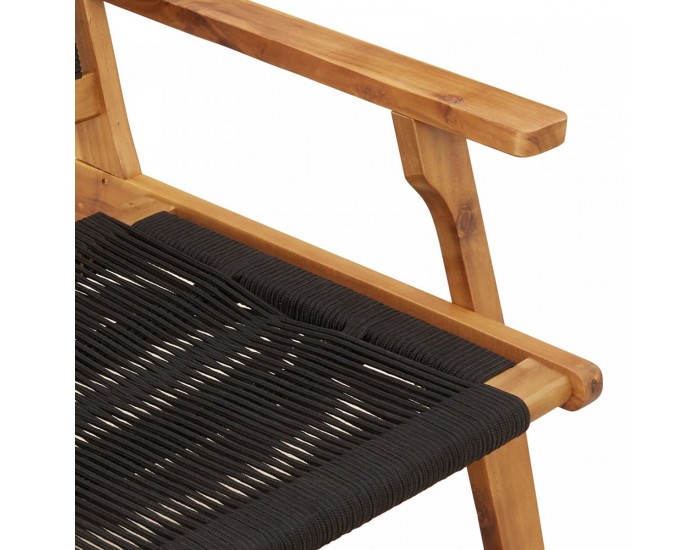 Sonata H Градинска пейка Черна 76x122x73 см от масивна акациева дървесина