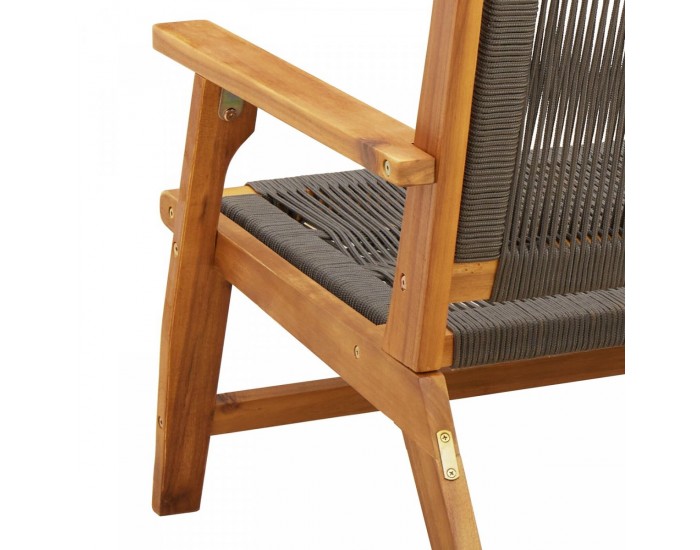 Sonata H градинска пейка сиво 76x122x73 см от акациево дърво