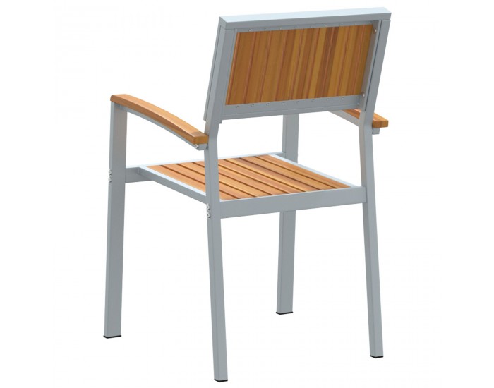 Sonata H Външни столове 2 бр. Стекливи сиви от масивно дърво акация и метал