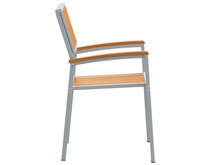 Sonata H Външни столове 2 бр. Стекливи сиви от масивно дърво акация и метал