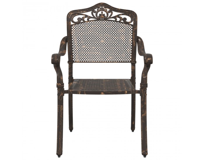 Sonata H Градински столове 2 броя Бронзово Чугунно Алуминий