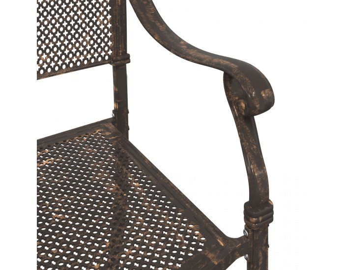 Sonata H Градински столове 2 броя Бронзово Чугунно Алуминий