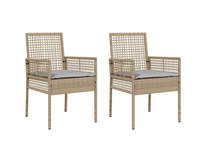 Sonata H Градински столове 2 броя с възглавници Бежово Полипропилен Sonata H Градински столове 2 броя с възглавници Бежово Полипропилен