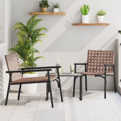 Sonata H Градински столове 2 броя Черен 79x56x73,5 см Полиротан - Градински столове