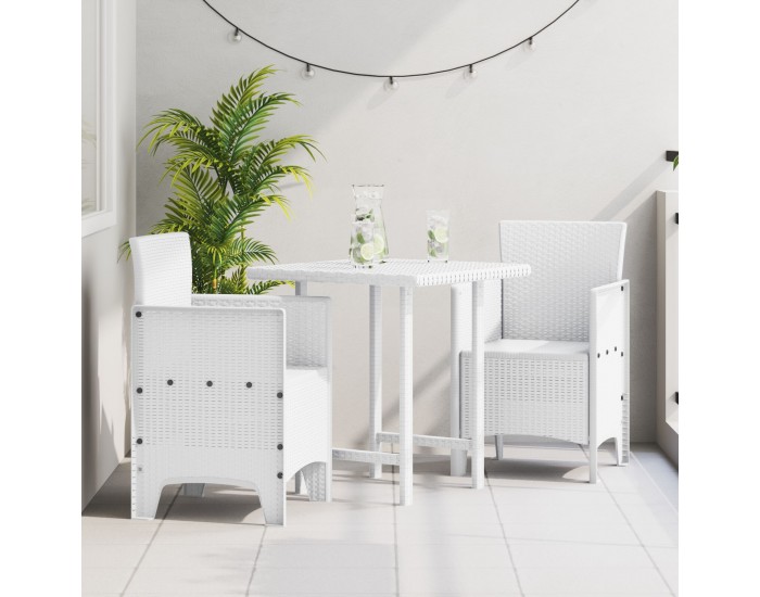 Sonata H Градински столове 2 бр. Бял полиратан