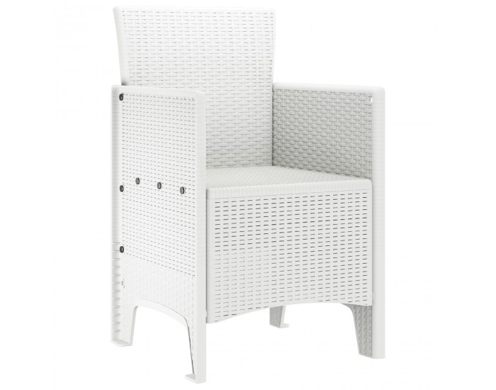 Sonata H Градински столове 2 бр. Бял полиратан