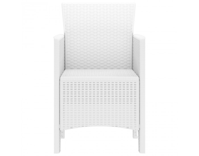 Sonata H Градински столове 2 бр. Бял полиратан