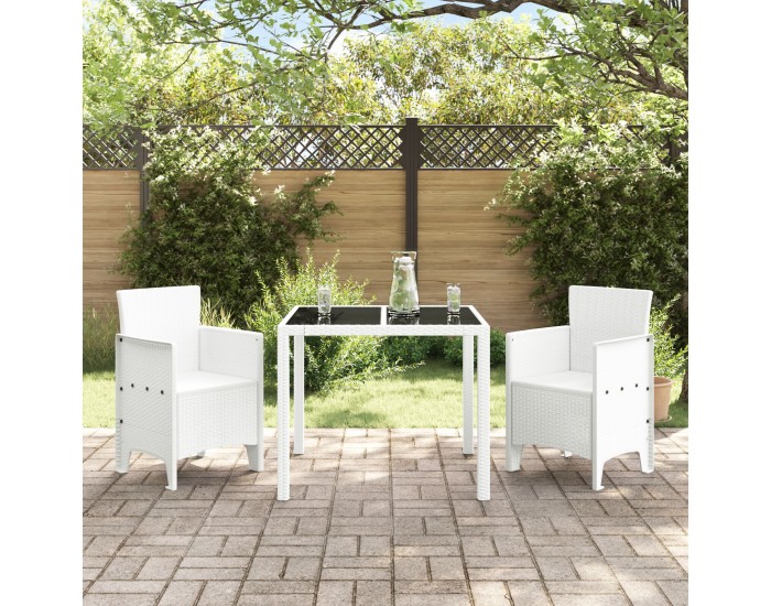 Sonata H Градински столове 2 бр. Бял полиратан