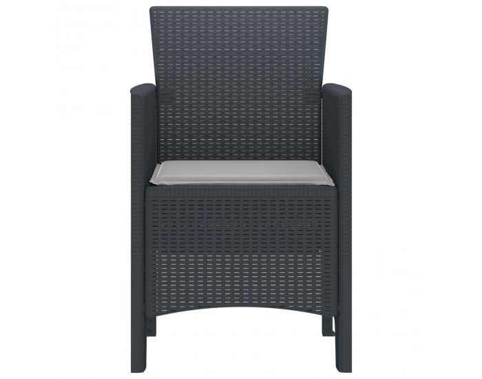 Sonata H 4 бр. градински столове с възглавници, антрацитен полиратан