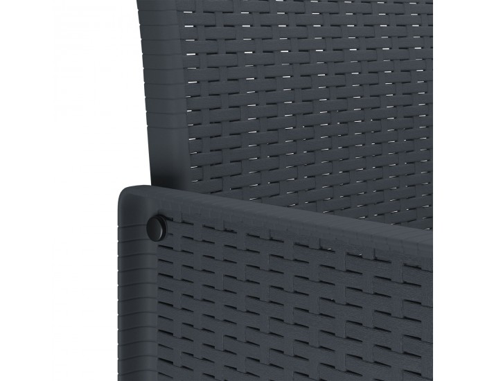 Sonata H 4 бр. градински столове с възглавници, антрацитен полиратан