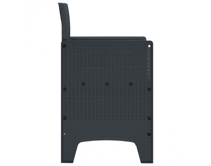 Sonata H 4 бр. градински столове с възглавници, антрацитен полиратан