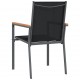 Sonata H Градински столове 6 бр черни 55x61,5x90 см Textilene и стомана