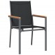 Sonata H Градински столове 6 бр черни 55x61,5x90 см Textilene и стомана