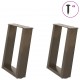 Sonata H Крака за масичка за кафе, U-образни, 2 бр., естествена стомана, 28 x (42-43) см, стомана