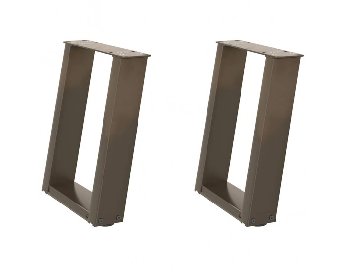 Sonata H Крака за масичка за кафе, U-образни, 2 бр., естествена стомана, 28 x (42-43) см, стомана