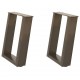 Sonata H Крака за масичка за кафе, U-образни, 2 бр., естествена стомана, 28 x (42-43) см, стомана