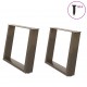 Sonata H Крака за масичка за кафе, U-образни, 2 бр., естествена стомана, 60 x (42-43) см, стомана