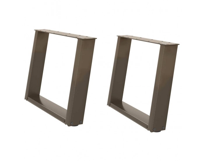 Sonata H Крака за масичка за кафе, U-образни, 2 бр., естествена стомана, 60 x (42-43) см, стомана
