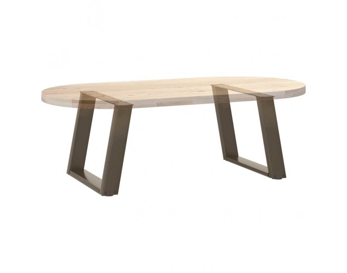 Sonata H Крака за масичка за кафе, U-образни, 2 бр., естествена стомана, 60 x (42-43) см, стомана