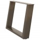 Sonata H Крака за масичка за кафе, U-образни, 2 бр., естествена стомана, 60 x (42-43) см, стомана