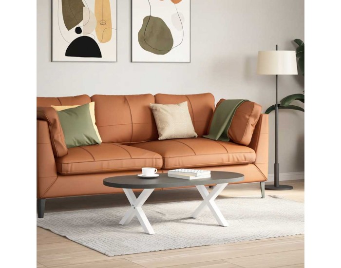 Sonata H Крака за масичка за кафе, X-образни, 2 бр., бели, 50 x (30-31) см, стомана