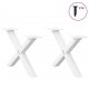 Sonata H Крака за масичка за кафе, X-образни, 2 бр., бели, 50 x (30-31) см, стомана