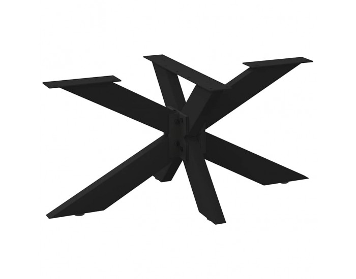 Sonata H Крак за масичка за кафе, форма на паяк, черен, 98x58x(42-43) см, стомана