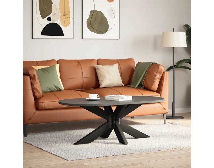 Sonata H Крак за масичка за кафе, форма на паяк, черен, 98x58x(42-43) см, стомана