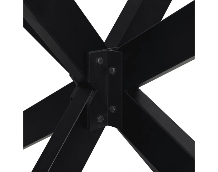 Sonata H Крак за масичка за кафе, форма на паяк, черен, 98x58x(42-43) см, стомана