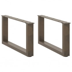 Sonata H Крака за масичка за кафе, U-образни, 2 бр., естествена стомана, 60 x (30-31) см, стомана - Маси
