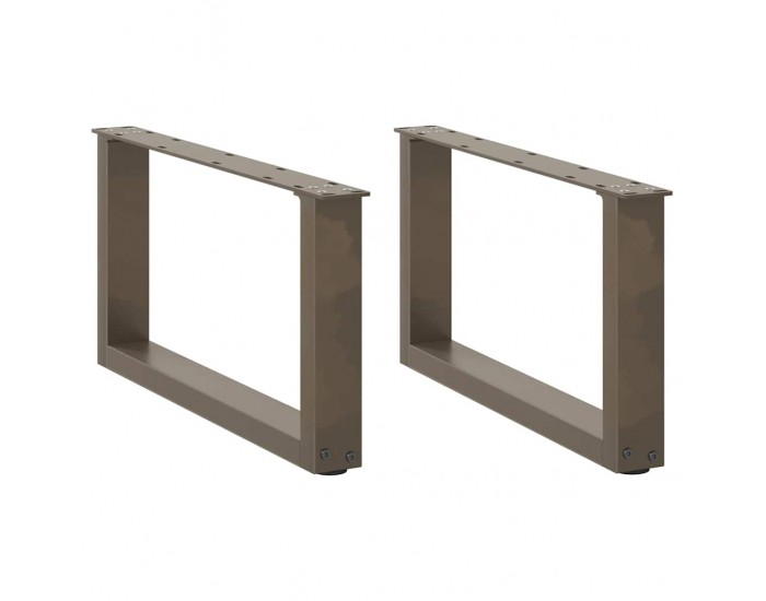 Sonata H Крака за масичка за кафе, U-образни, 2 бр., естествена стомана, 60 x (30-31) см, стомана