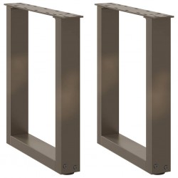 Sonata H Крака за масичка за кафе, U-образни, 2 бр., естествена стомана, 38 x (42-43) см, стомана - Маси