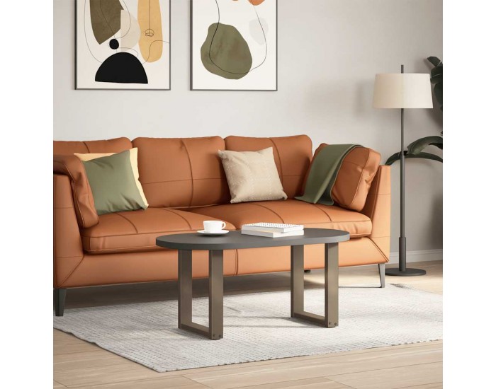 Sonata H Крака за масичка за кафе, U-образни, 2 бр., естествена стомана, 38 x (42-43) см, стомана