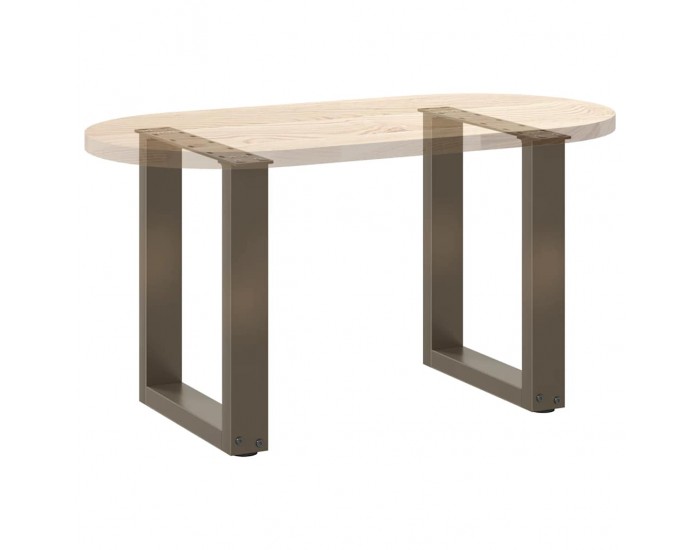 Sonata H Крака за масичка за кафе, U-образни, 2 бр., естествена стомана, 38 x (42-43) см, стомана