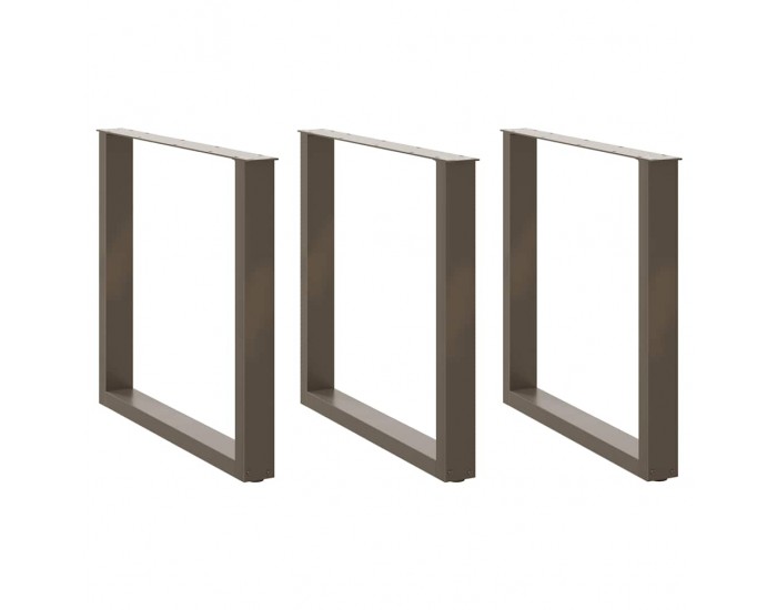 Sonata H Крака за трапезна маса, U-образни, 3 бр., естествена стомана, 80 x (72-73) см, стомана